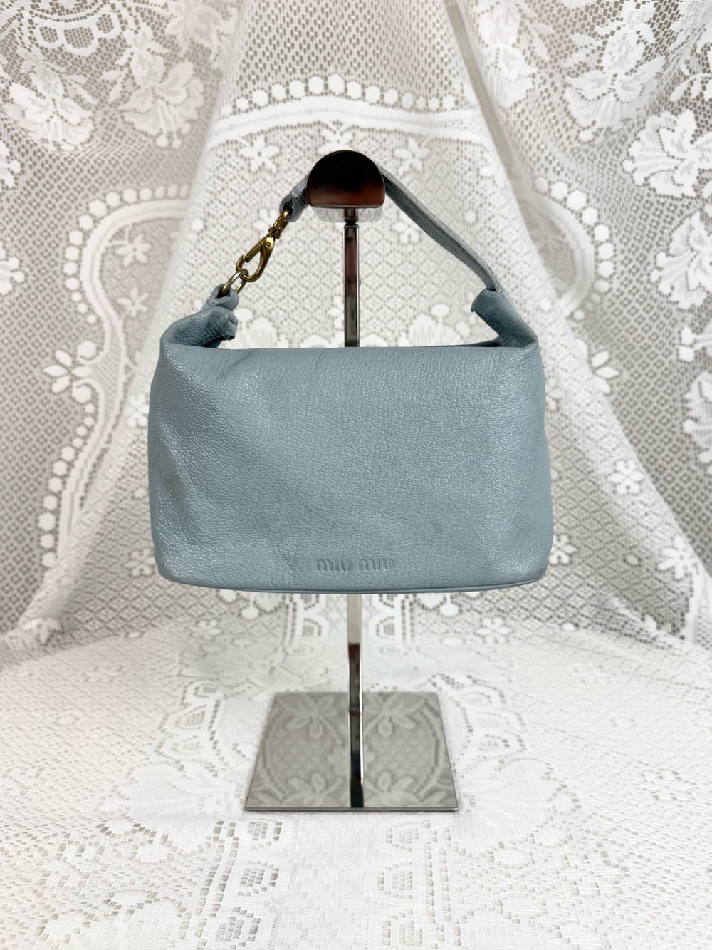 Miu Miu Blue Leather Mini Bag